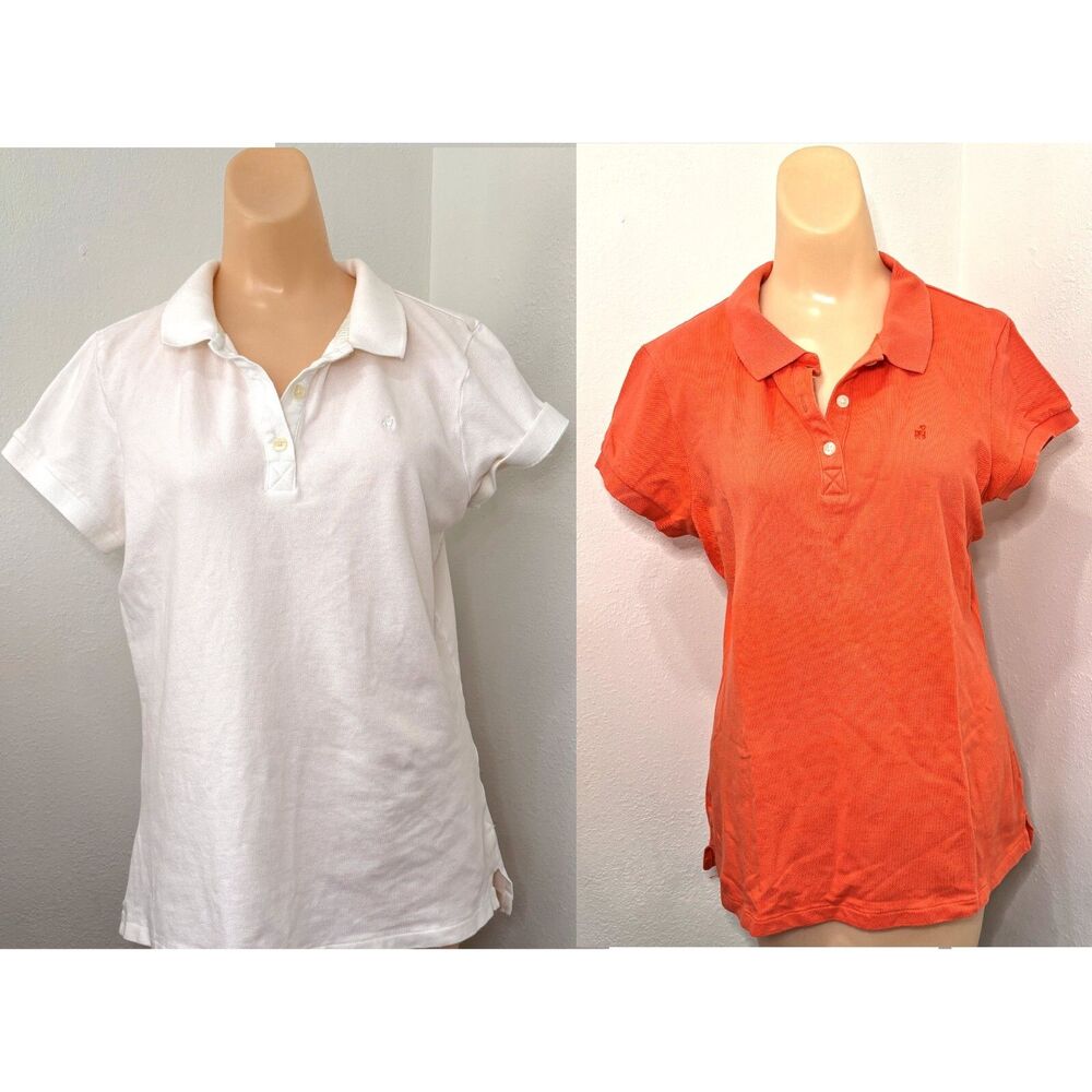 Old Navy Womens Preppy Casual Polo Top Large Lot 2 Golf Tennis Vacation Resort